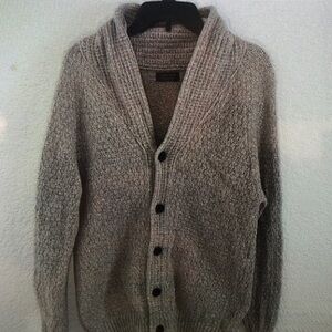 Men's Beige Cardigan Sweater